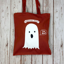 Load image into Gallery viewer, Tote Bag - Yorkshire Ghost - Ow Boo! - Organic cotton - various colours - 44 Ideas
