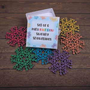 Sweary Tree Decoration set - Rainbow Colours - F*ckflake - The Crafty Little Fox