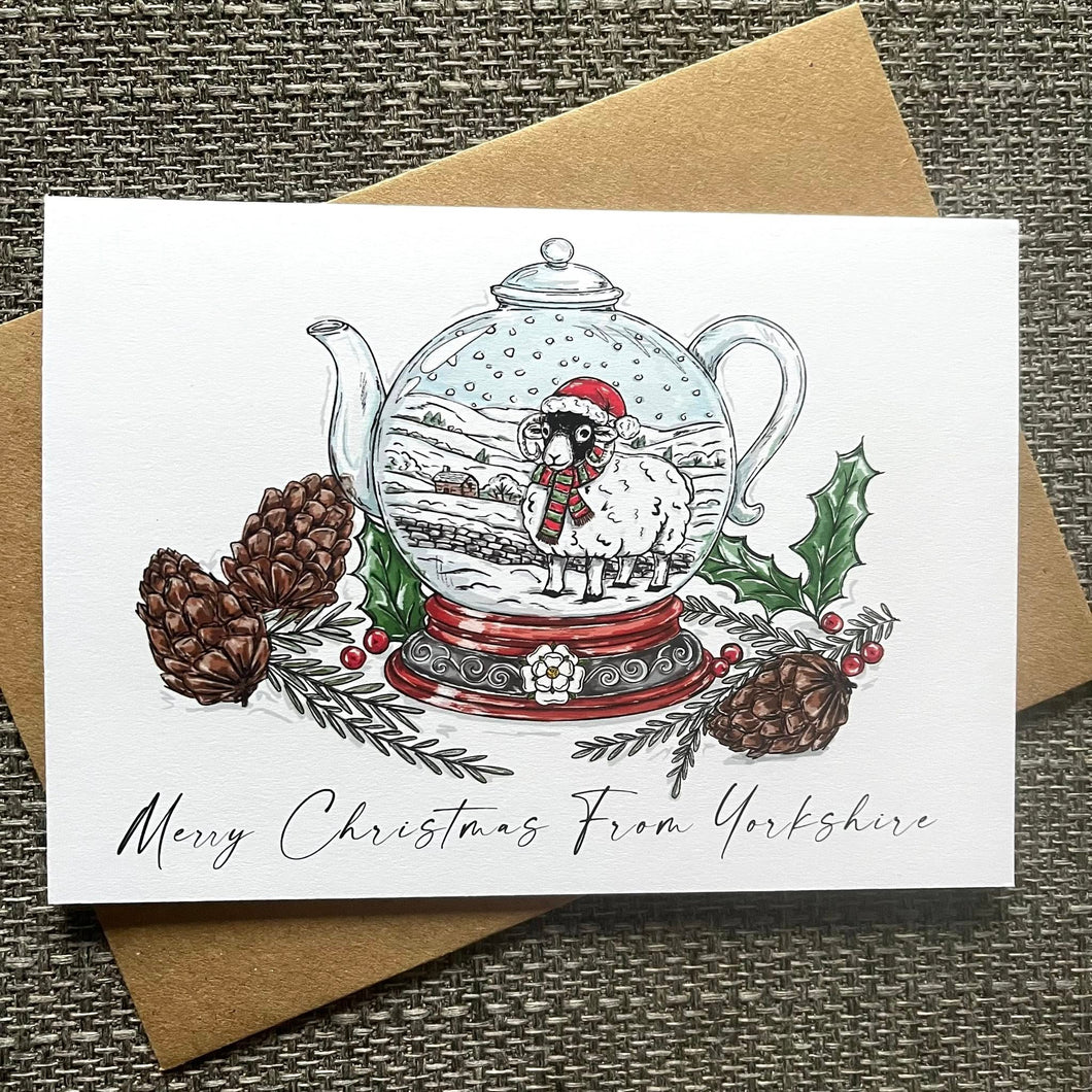 Christmas Card - Yorkshire Snow Glove Christmas Card - HD Designs