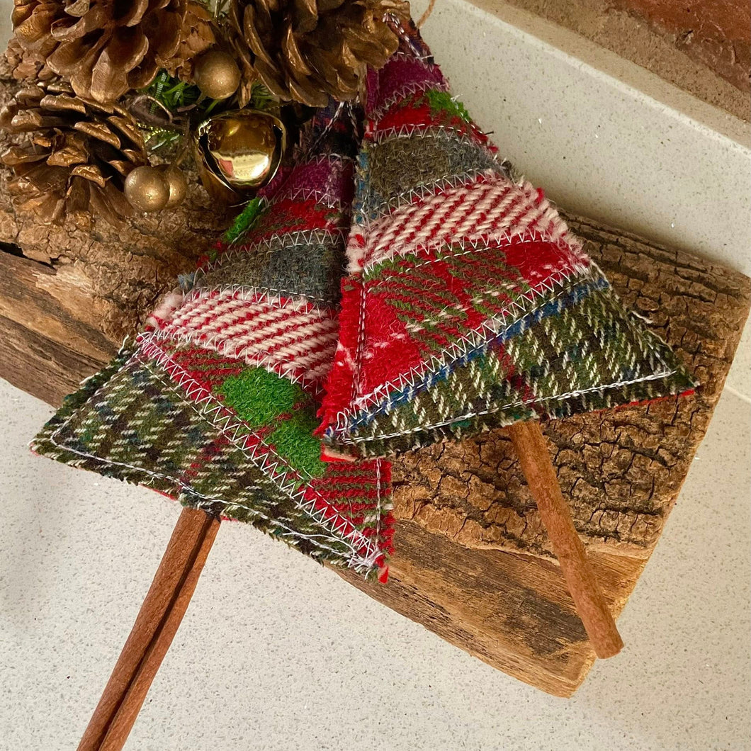 Fabric Christmas Decoration - Hanging Christmas Tree Decoration - Quirky Threads Art