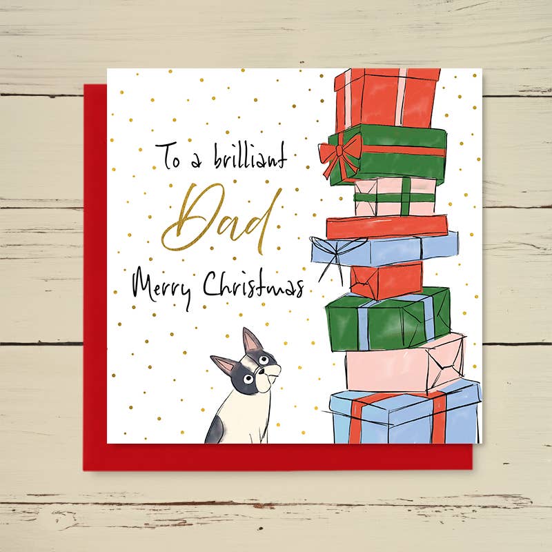 Family Christmas Card - To A Brilliant Dad - Dad Christmas Greetings Card - Dandelion Stationery