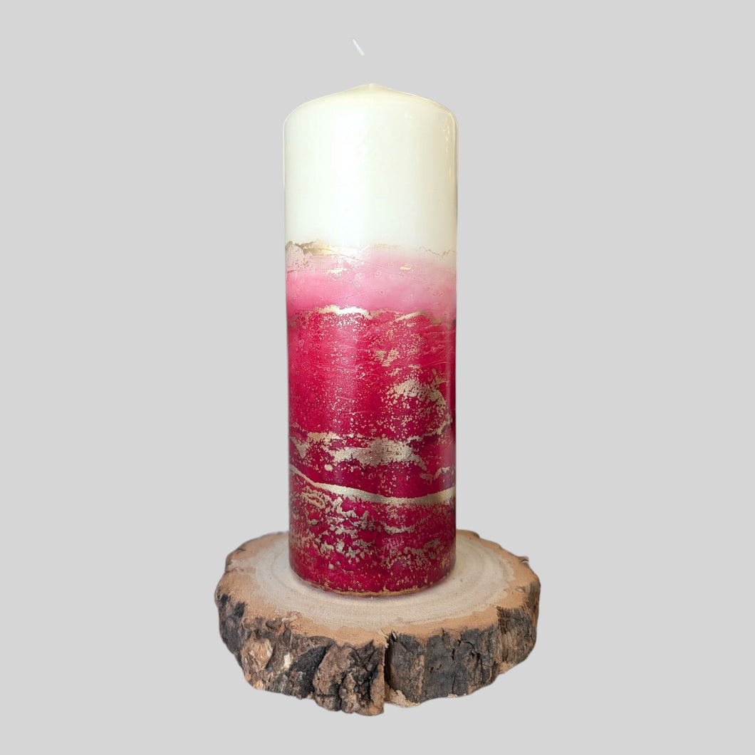 Candle - Red - Nichol Stokes Designs - Alcohol Ink Artwork
