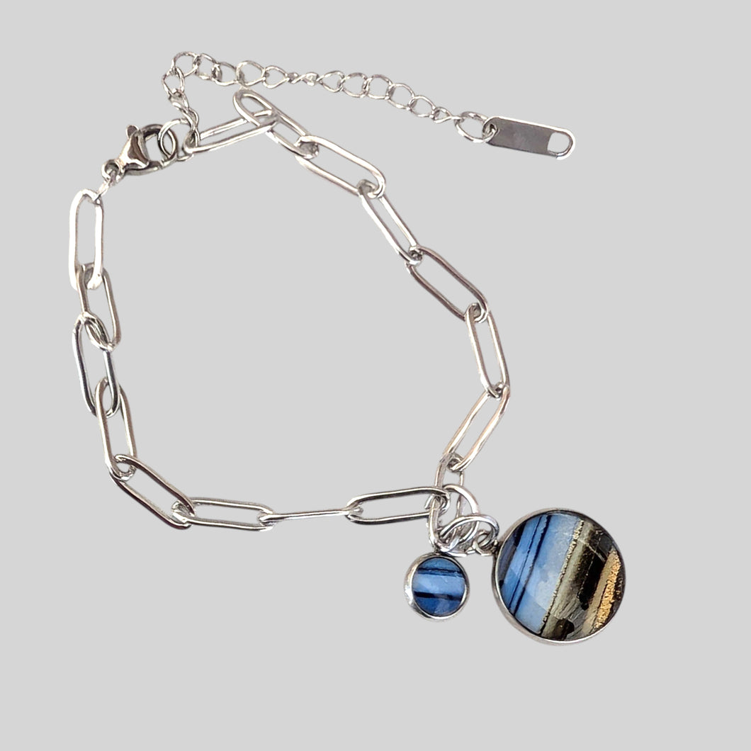 Stainless Steel Double Pendant Bracelet - Nichol Stokes Designs