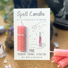 Load image into Gallery viewer, Spell Candle - Pink - Friendship, Romance, Attraction - By Mollie&amp;Izzie

