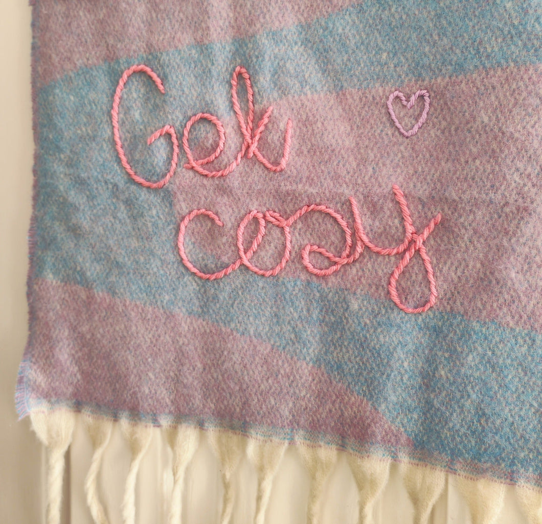 Chunky Yarn Scarf - Get Cosy - Blues and Purples - Jordan LovellA