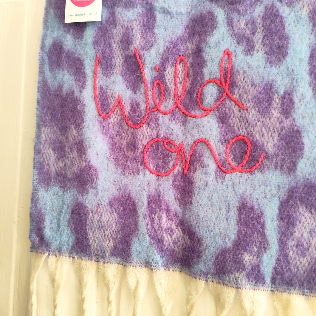 Chunky Yarn Scarf - Wild One - Blue & Purple - Jordan LovellA