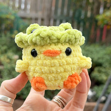 Load image into Gallery viewer, Crochet Baby/Children Plush Toy - UKCA Tested - Duck in a Frog Hat - Paw in Hand Crafts
