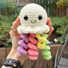 Load image into Gallery viewer, Crochet Baby/Children Plush Toy - UKCA Tested - Rainbow Jelly Fish - Paw in Hand Crafts
