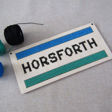 Load image into Gallery viewer, DIY Embroidery Kit - Horsforth Road Sign - Fred &amp; Bo - Yorkshire Gifts
