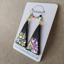 Load image into Gallery viewer, Christmas Earrings - Black Polymer Trees - Polymer Clay Earrings - Induere
