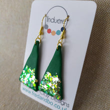 Load image into Gallery viewer, Christmas Earrings - Green Polymer Trees - Polymer Clay Earrings - Induere
