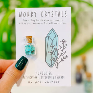 Worry Crystal Mini Jar - Turquoise - By Molly&Izzie