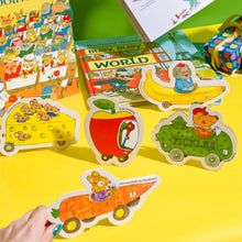 Load image into Gallery viewer, Greetings Card - Carrot Bunny Car - Die-cut Shaped Card - Studio Boketto
