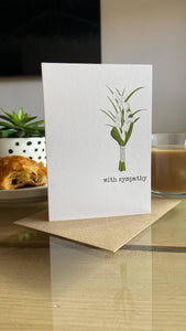 With Sympathy - Lillies - Greetings Card - Dandelion Stationery