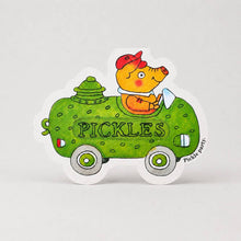 Load image into Gallery viewer, Greetings Card - Pickle Pig Car - Die-cut Shaped card - Studio Boketto
