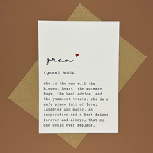 Load image into Gallery viewer, Gran Definition Greeting Card - Swale Studios
