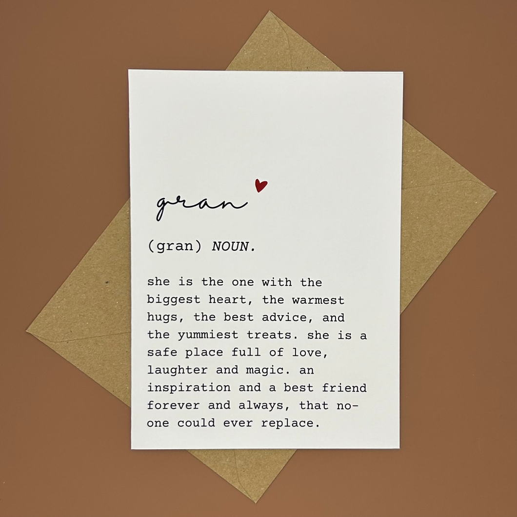 Gran Definition Greeting Card - Swale Studios