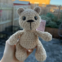 Load image into Gallery viewer, Crochet Baby/Children Plush Toy - UKCA Tested - Small Beige Teddy - Paw in Hand Crafts
