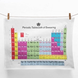 Tea Towel - The Periodic Table of Swearing - Brainbox Candy - Sweary Stuff