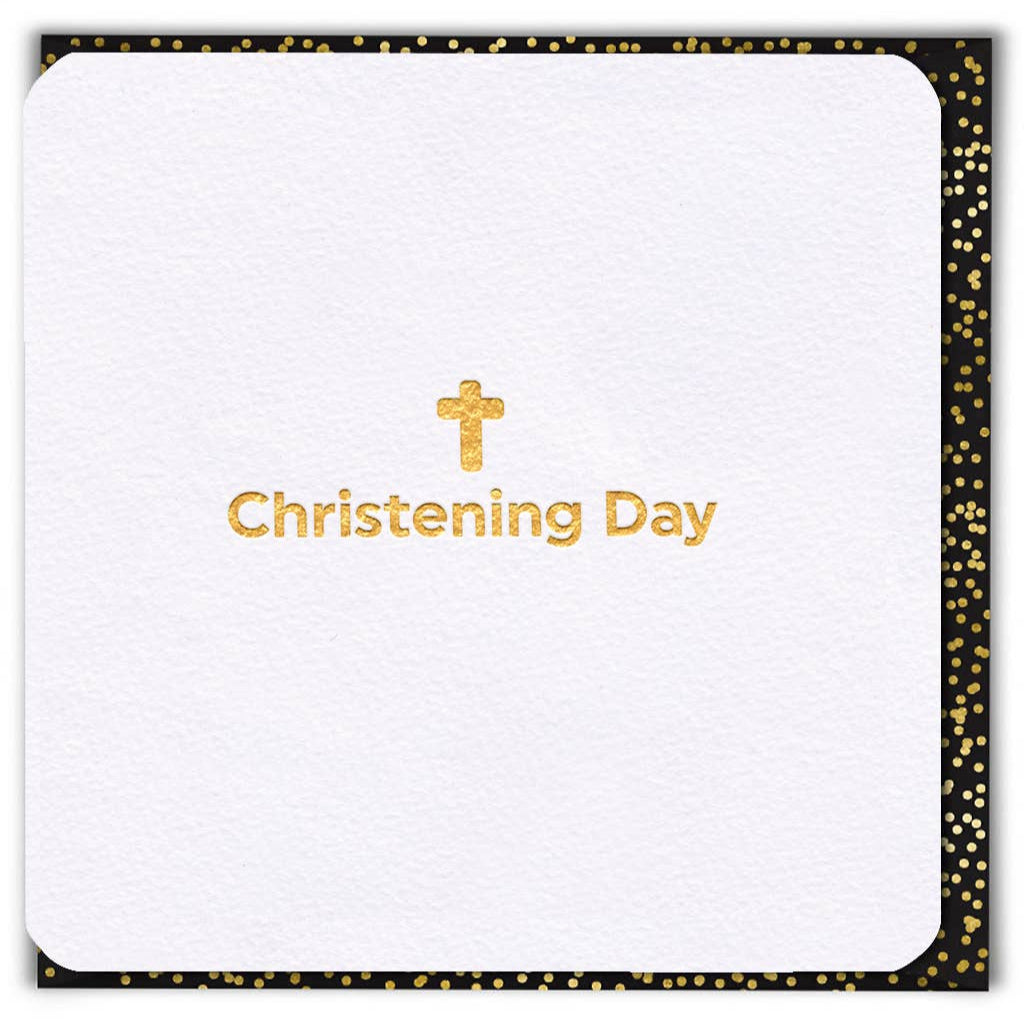 Christening Day - Gold Foil Greetings Card - Brainbox Candy