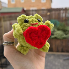 Load image into Gallery viewer, Crochet Baby/Children Plush Toy - UKCA Tested - Frog with Heart - Paw in Hand Crafts
