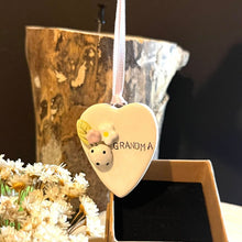 Load image into Gallery viewer, Ceramic Heart Hanging Plaque - Grandma - Strawberry Lane Studio - Mothers Day / Birthday Gift
