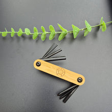 Load image into Gallery viewer, Engraved Bamboo Multi Purpose Allen Key Tool - Yorkshire Rose - Fathers Day Gifts - Cycling Tool - Woodsmiths Family Business
