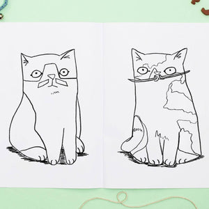 Meowstachio Cats Colouring Book - Jo Clark Design - Cat Lovers