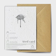 Load image into Gallery viewer, Wildflower Seed Paper Plantable Greetings Card - It&#39;s a Boy - Blue Pram New Baby Card - The Seed Card Company
