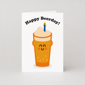Beer Birthday Card - Happy Beerday - Greetings Card - Studio Boketto