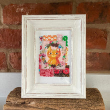 Load image into Gallery viewer, Cute Ginger Cat Frame - Fabric Artwork - Quirky Threads Art
