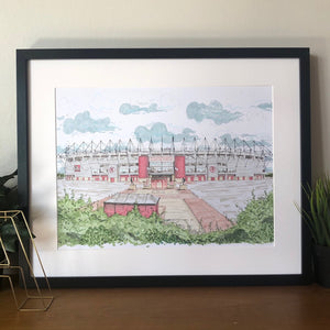 Riverside Stadium Print - Middlesbrough FC - A4 print - Art by Arjo