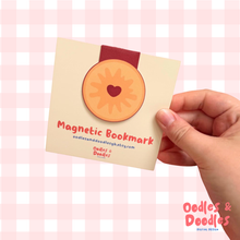 Load image into Gallery viewer, Bookmark - Jammie Dodger Biscuit Magnetic Bookmark - Bookworm and Buscuit Lover Gift - Oodles &amp; Doodles

