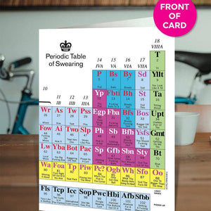 Greetings Card - Periodic Table of Swearing -Brainbox Candy - Sweary Card
