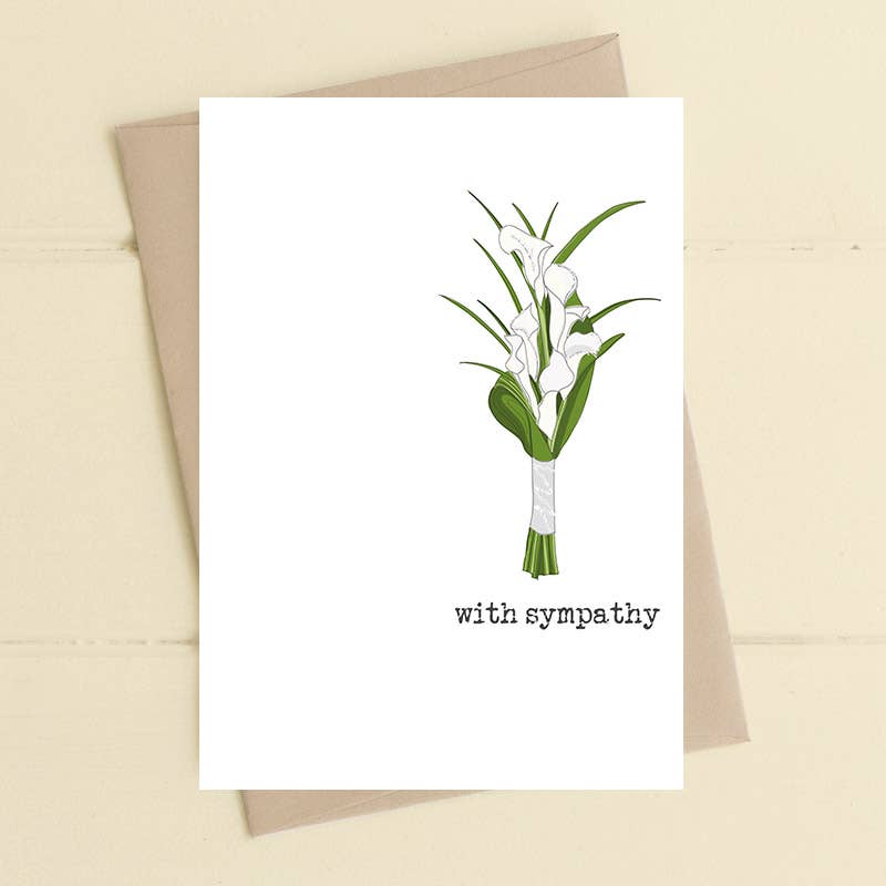 With Sympathy - Lillies - Greetings Card - Dandelion Stationery
