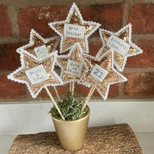 Load image into Gallery viewer, Sparky Stars on Sticks - Cake Toppers - Decorations - Birthday Girl - 21st Birthday - 50th Anniversary - Best Teacher - Quirky Threads Art
