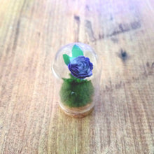 Load image into Gallery viewer, Hand Rolled Single Paper Rose in Mini Glass Cloche - Lots of colours - Flowers by Laurzy
