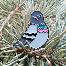 Load image into Gallery viewer, Enamel Pin - The Pigeon of Pride - Positive Pin - By Kate Elford

