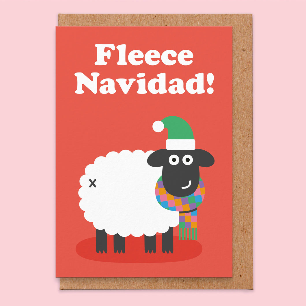 Fleece Navidad Christmas Card - Festive Puns - Studio Boketto
