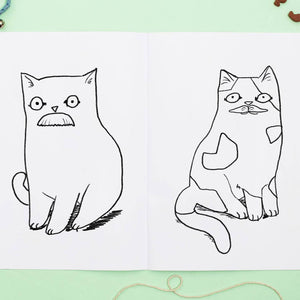 Meowstachio Cats Colouring Book - Jo Clark Design - Cat Lovers