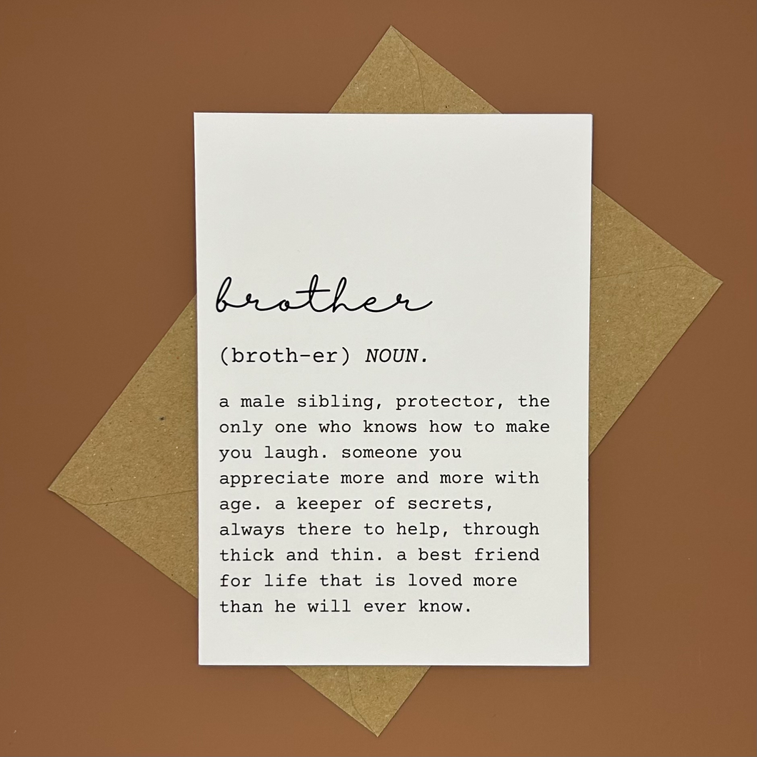 Brother Definition Greeting Card - Brother Birthday Card - Swale Studios