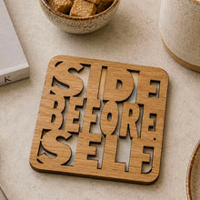 Load image into Gallery viewer, Wooden Laser Cut Coaster - Dirty Leeds / Side Before Self / Champions of Europe / At LeastUntil The World Stops Going Round- Leeds United - Fred &amp; Bo
