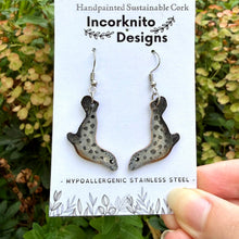 Load image into Gallery viewer, Seal Hook Earrings - Natural Cork Jewellery - Incorknito Designs
