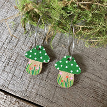 Load image into Gallery viewer, Green Fairy Toadstool Ball Stud Earrings - Natural Cork Jewellery - Incorknito Designs
