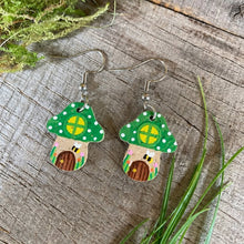 Load image into Gallery viewer, Green Fairy Toadstool Ball Stud Earrings - Natural Cork Jewellery - Incorknito Designs
