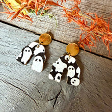 Load image into Gallery viewer, Ghost Print Wavy Arches Earrings - Natural Cork Jewellery - Incorknito Designs
