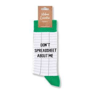 Unisex Don't Spreadsheet About Me Socks - Pun Socks - Urban Eccentric