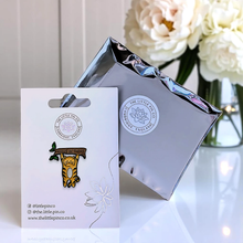 Load image into Gallery viewer, Enamel Pin - Hang In There Cat Tiger Cat Pin Badge - The Little Pin Co
