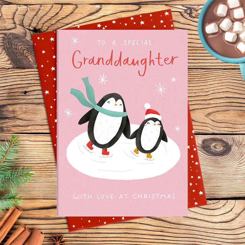 To a Special Granddaughter With Love at Christmas - Family Christmas Greetings Card - Dandelion Stationery
