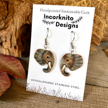 Load image into Gallery viewer, Elephant Hook Earrings - Natural Cork Jewellery - Incorknito Designs
